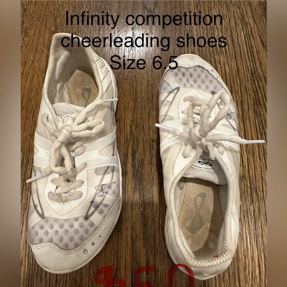 Kids White Infinity Cheerleading Shoes